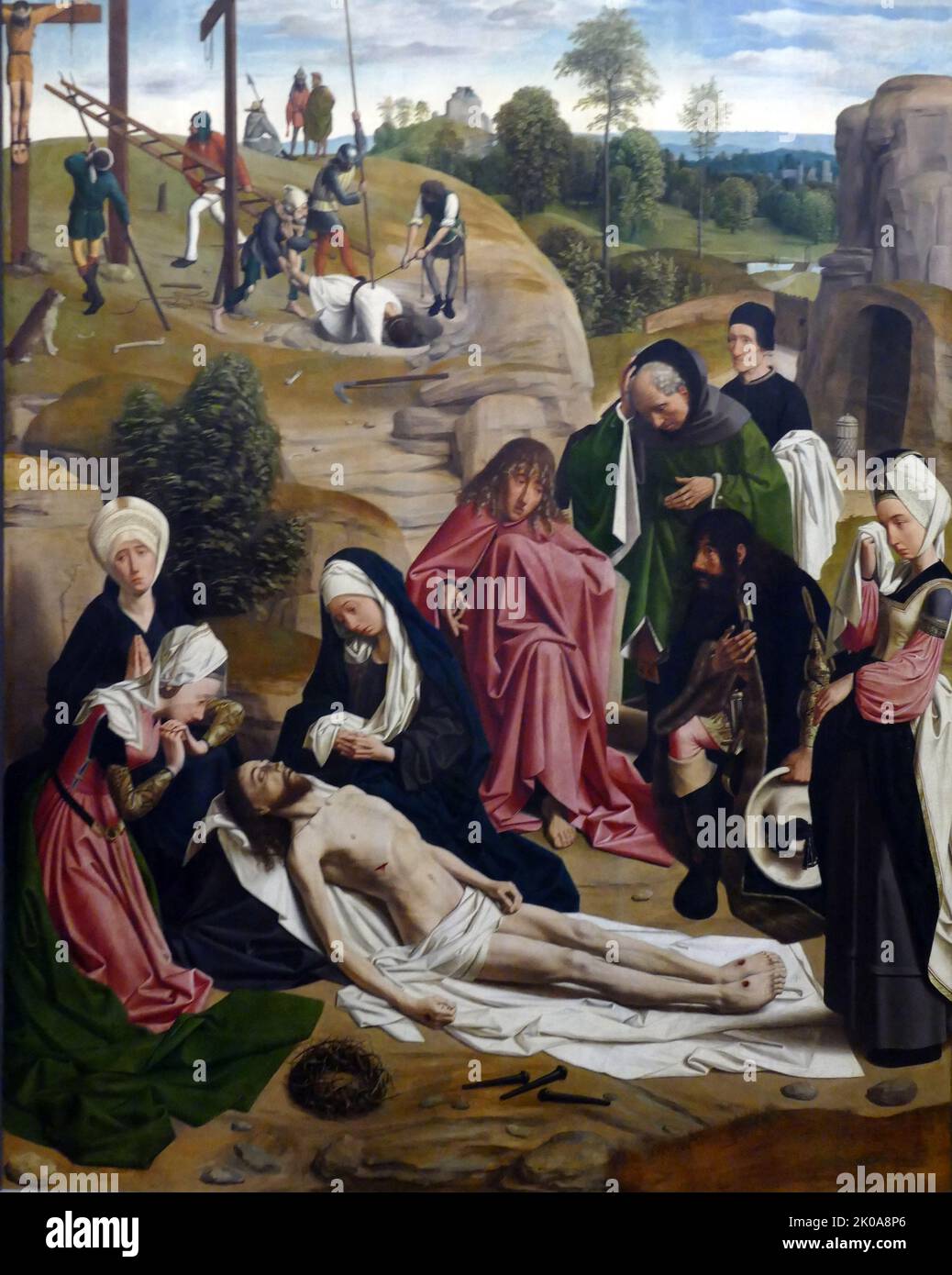 Austrian School, 17th Century  The Lamentation of Christi by the