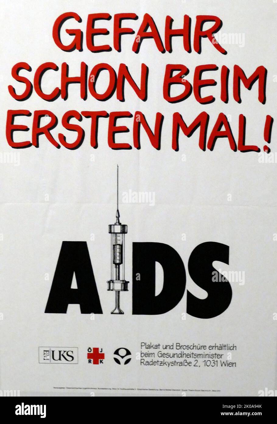 German AIDS (HIV) health campaign poster. 1992 Stock Photo