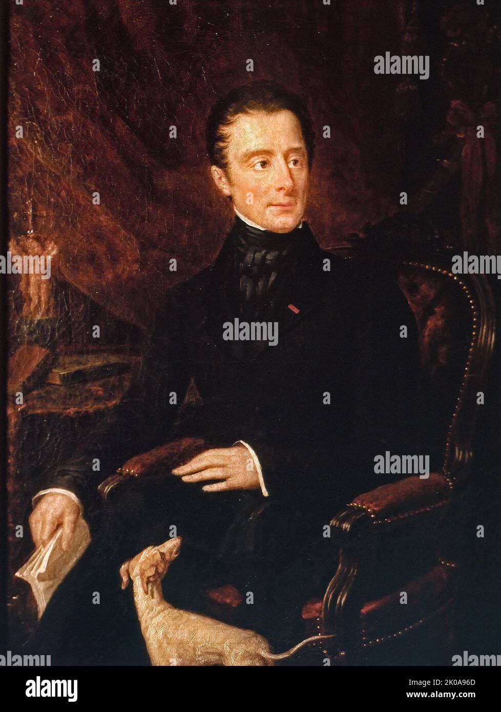 Portrait of Alphonse de Lamartine (1790-1869), poet and politician, c1840. Stock Photo