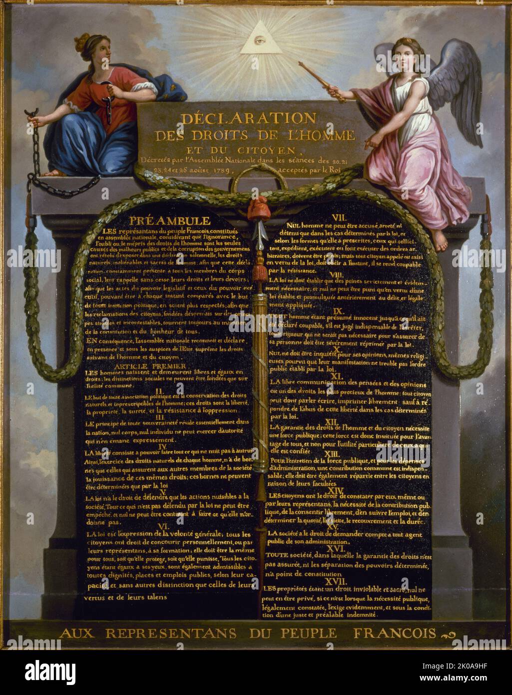 Declaration of the Rights of Man and of the Citizen, c1789. Stock Photo