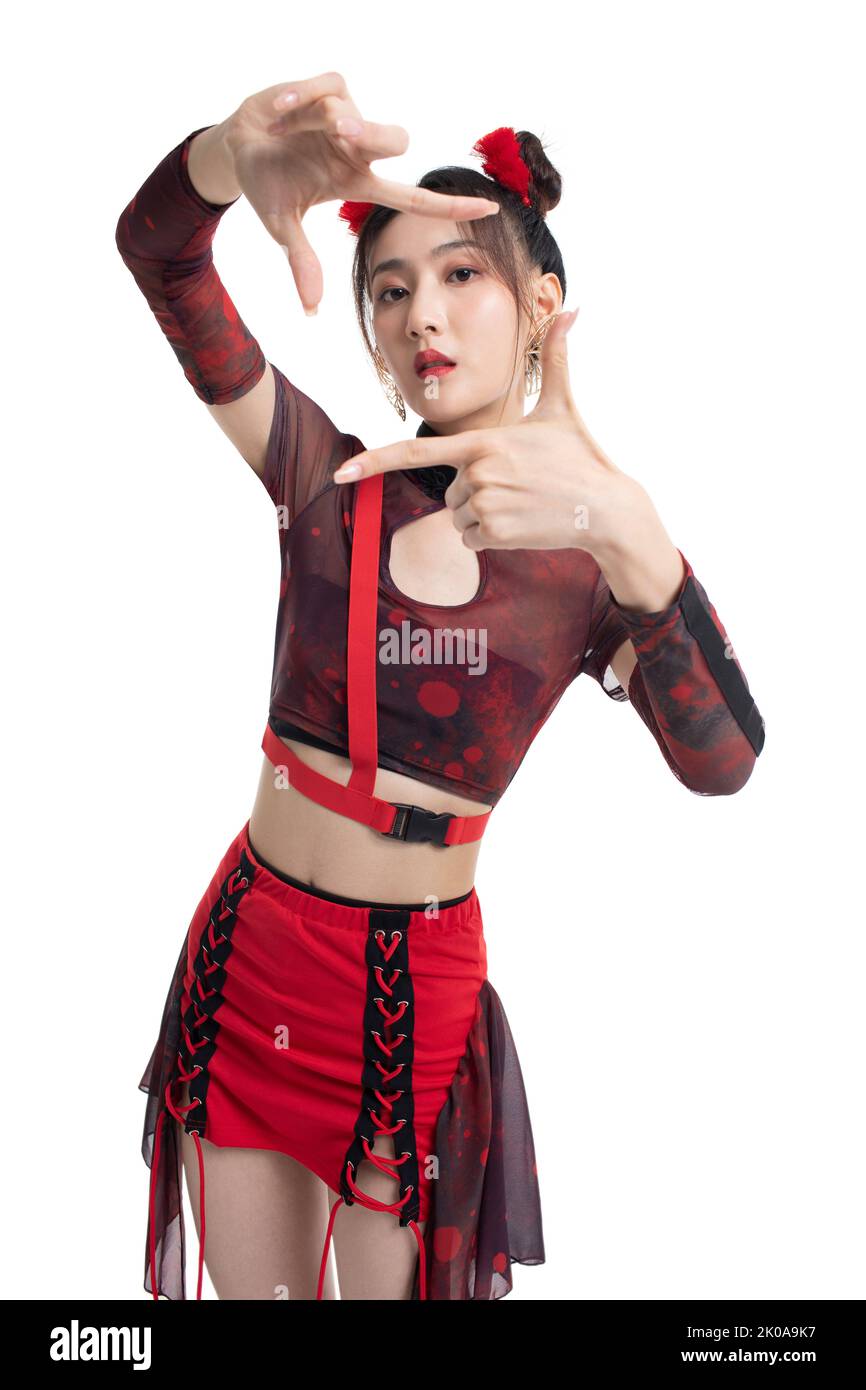 Studio shot of beautiful young Chinese woman Stock Photo - Alamy