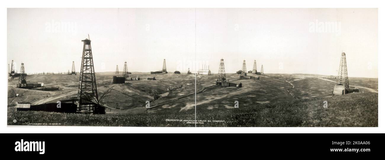 Property of American Crude Oil Company, Kern River field, c1910. Photographic print Stock Photo
