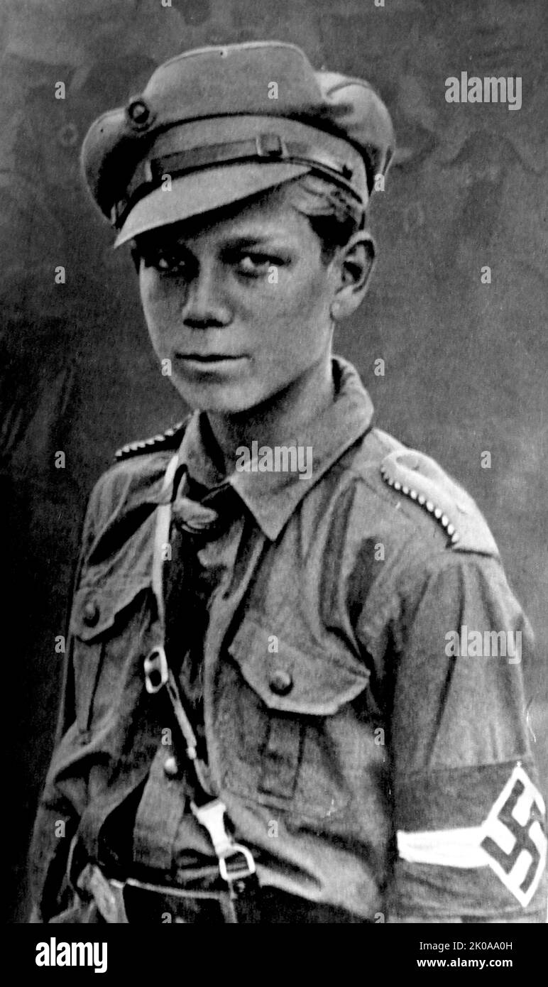Hitler Youth member, Germany, 1940. The Hitler Youth was the youth organisation of the Nazi Party in Germany leading up to and during World War II Stock Photo