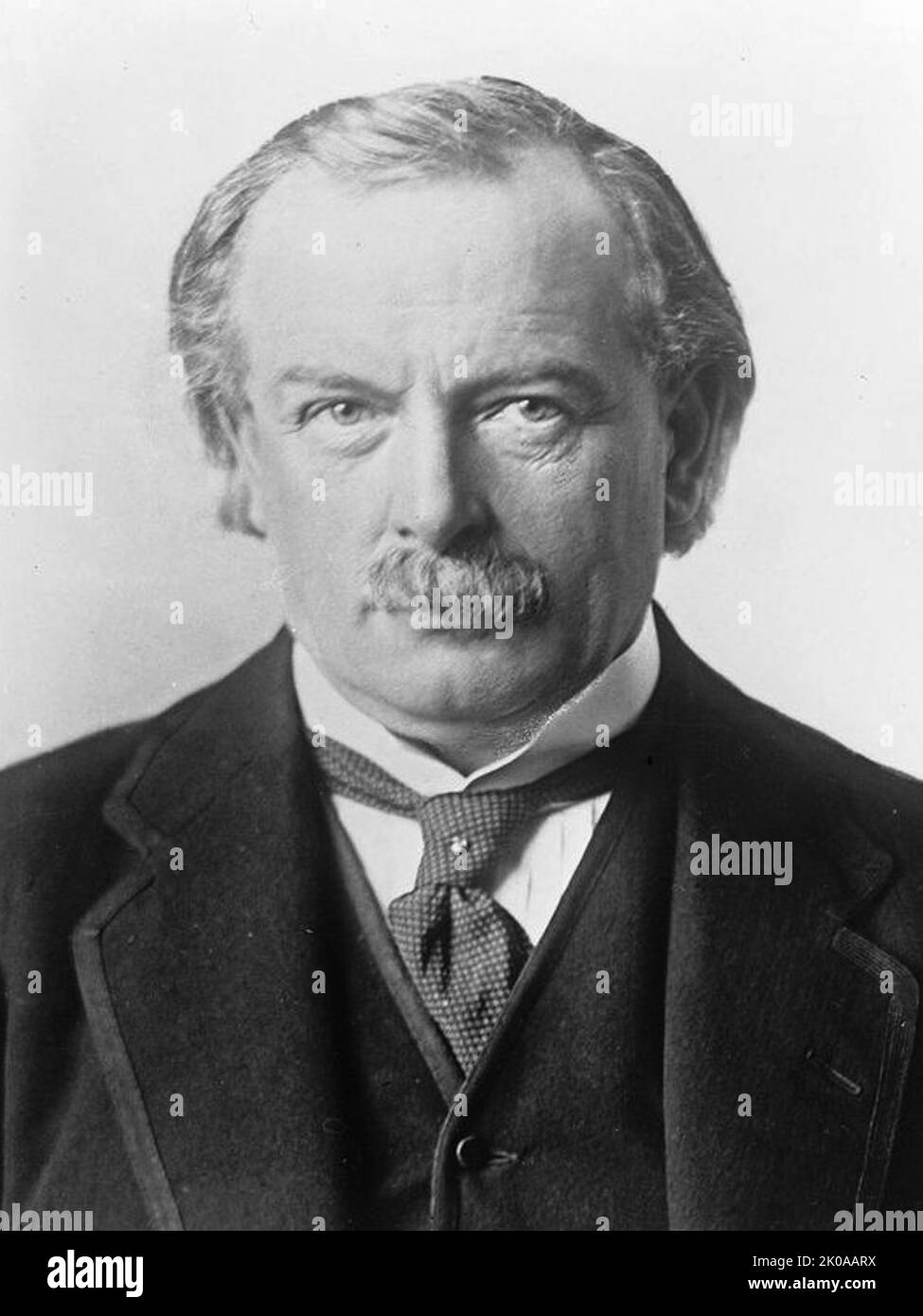 David Lloyd George, 1st Earl Lloyd-George of Dwyfor, OM PC (17 January 1863 - 26 March 1945) was a British statesman and Liberal Party politician who served as Prime Minister of the United Kingdom from 1916 to 1922. The last Liberal to serve as prime minister, he held the office during the final two years of the First World War and led the British delegation at the 1919 Paris Peace Conference Stock Photo