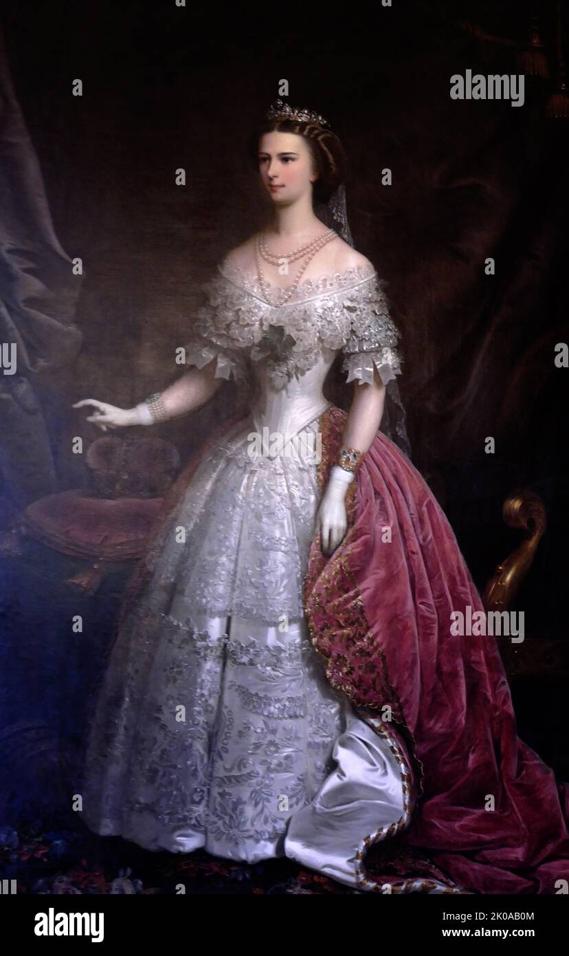 Portrait Of Empress Elisabeth Of Austria Hungary 1837 1898 By Franz 