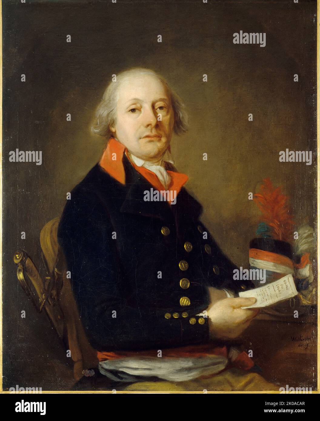Portrait of commissioner of war in year IX, presumed to be Pascalis, 1802. Stock Photo