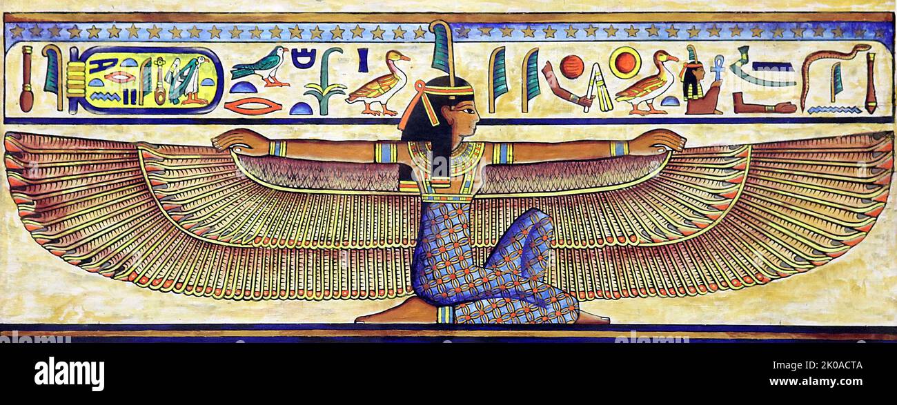 Modern Egyptian Papyrus Depicting Maat Or Ma at The Ancient Egyptian modern-egyptian-papyrus-depicting-maat-or-ma-at-the-ancient-egyptian