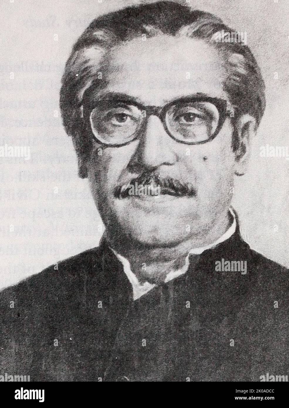 Sheikh Mujibur Rahman (1920 - 1975), Bangladeshi politician, statesman and Founding Father of Bangladesh who served as the first President and later as the Prime Minister of Bangladesh from April 1971 until his assassination in August 1975. Mujib is credited with leading the successful campaign for Bangladesh's independence from Pakistan Stock Photo
