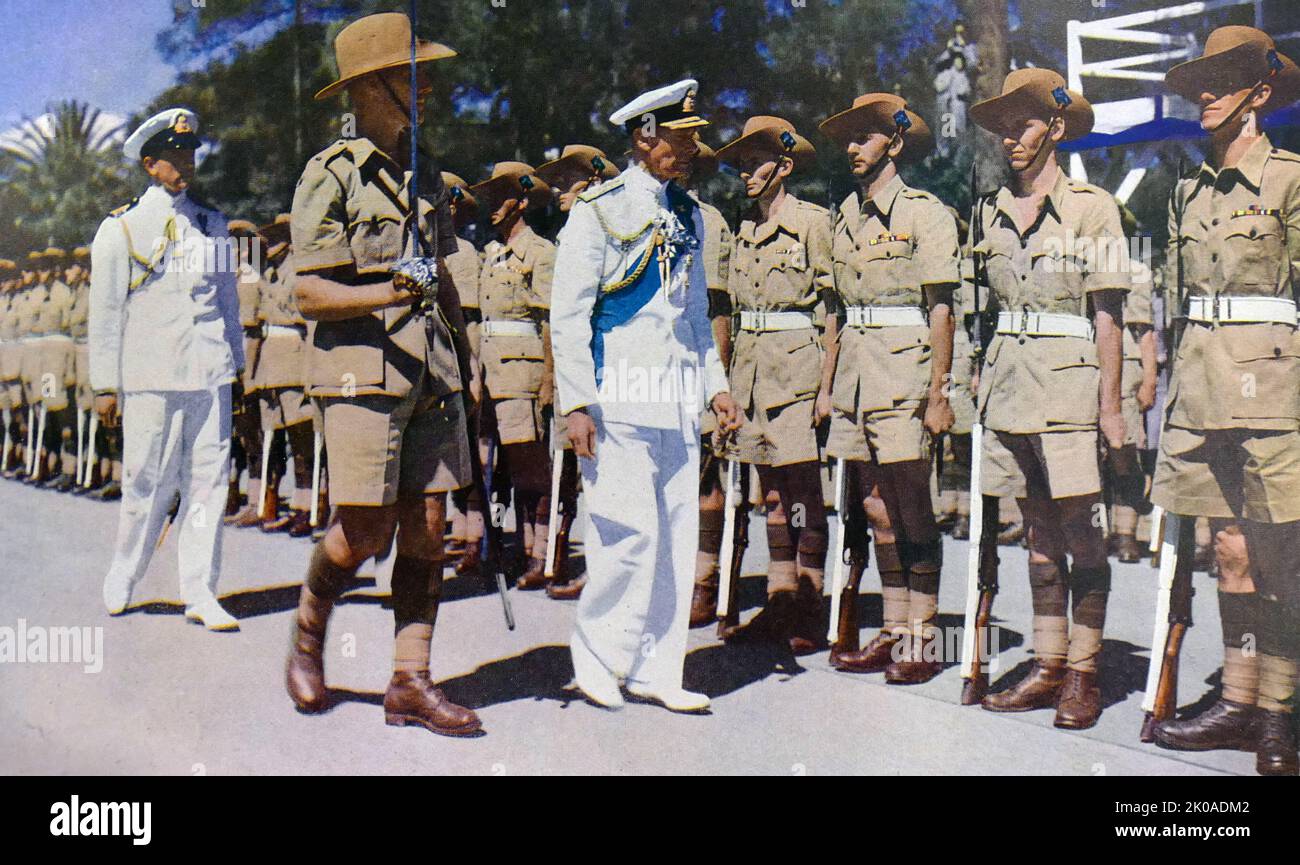 King George VI of England, during his tour of South Africa, 1947 Stock Photo