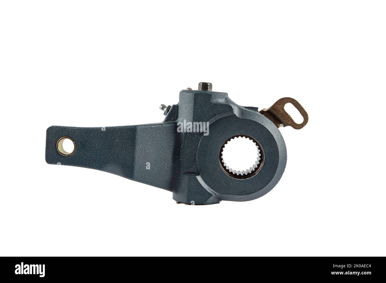 Slack adjuster.Brake slack adjuster on the white background. Truck