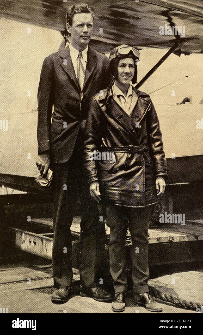 Charles and Anne Morrow Lindbergh. 1931. Charles Augustus Lindbergh (1902 - 1974) was an American aviator, military officer, author, inventor, and activist Stock Photo