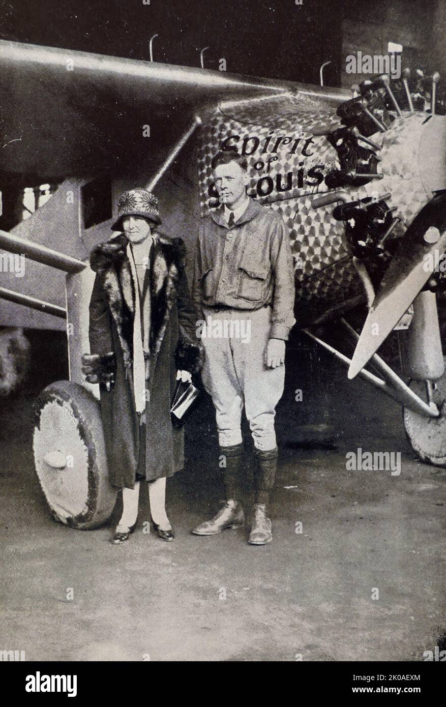 Charles Lindbergh with his mother Evangeline Lodge Land Lindbergh. Charles Augustus Lindbergh (1902 - 1974) was an American aviator, military officer, author, inventor, and activist. 1931 Stock Photo