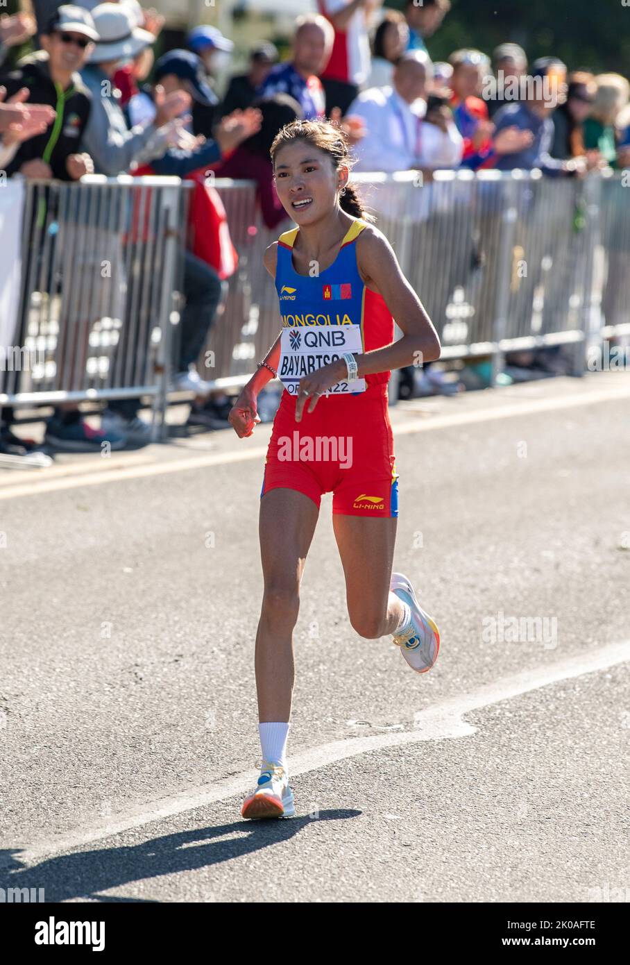 Munkhzaya Bayartsogt on Mongolia competing in the women’s marathon at