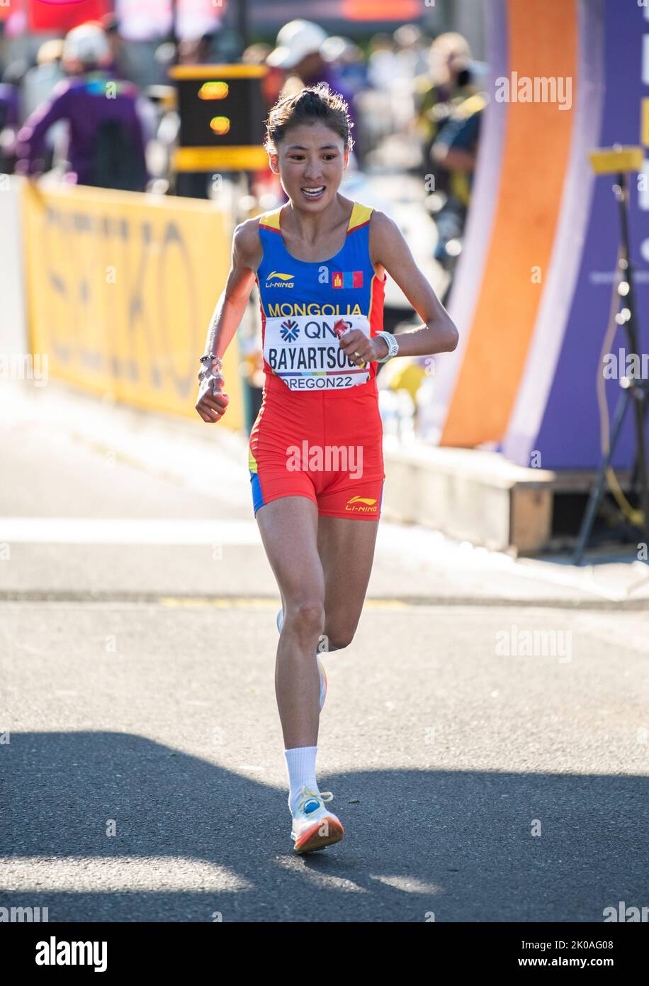 Munkhzaya Bayartsogt on Mongolia competing in the women’s marathon at