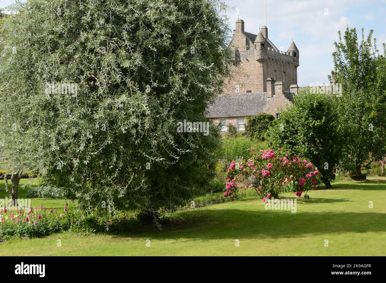 Cawdor Castle and Gardens, near Nairn, Scotland, traditional Scottish Castle, developed over 600 years Stock Photo