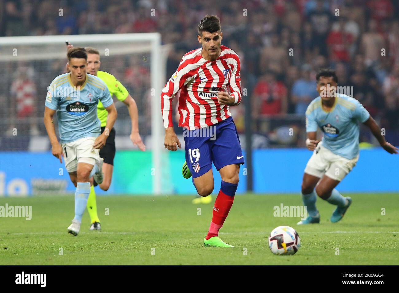 Madrid, Spain. 10th Sep, 2022. Atletico´s Morata in action during La Liga match day 5 between Atletico de Madrid and Celta at Civitas Metropolitano Stadium in Madrid, Spain, on September 10, 2022. Credit: Edward F. Peters/Alamy Live News Stock Photo