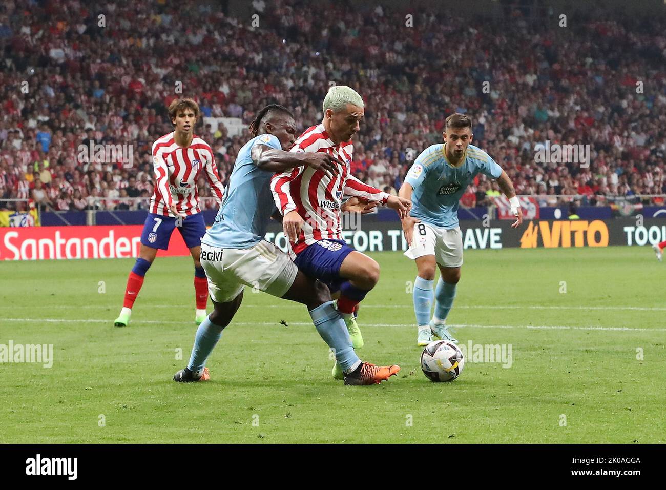 Madrid, Spain. 10th Sep, 2022. Atletico´s Griezmann in action during La Liga match day 5 between Atletico de Madrid and Celta at Civitas Metropolitano Stadium in Madrid, Spain, on September 10, 2022. Credit: Edward F. Peters/Alamy Live News Stock Photo