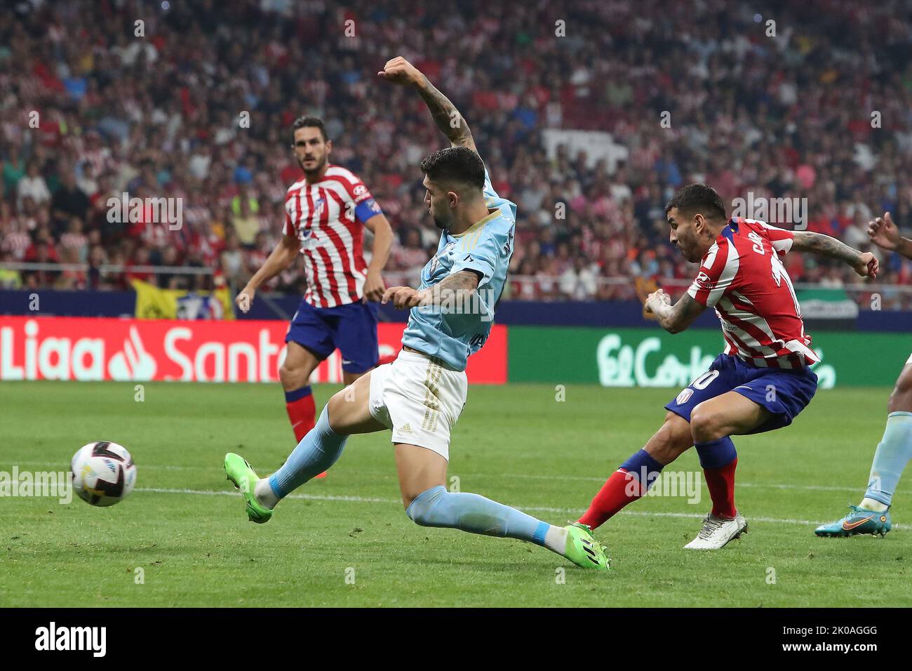 Madrid, Spain. 10th Sep, 2022. Atletico´s Correa in action during La Liga match day 5 between Atletico de Madrid and Celta at Civitas Metropolitano Stadium in Madrid, Spain, on September 10, 2022. Credit: Edward F. Peters/Alamy Live News Stock Photo