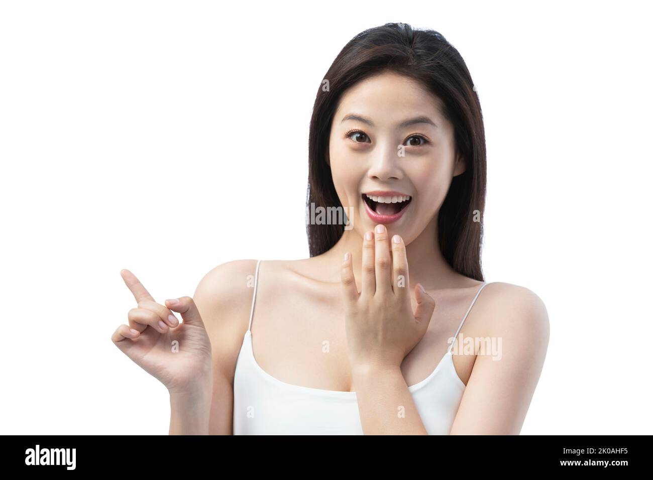 Studio shot of beautiful young Chinese woman Stock Photo - Alamy