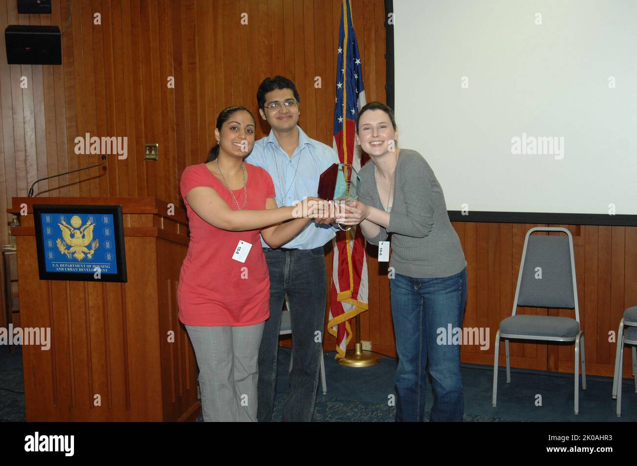 Asian Pacific American Heritage Month Event - HUD Asian Pacific American (HAPA) Heritage Month: Yoga event at HUD Headquarters. Asian Pacific American Heritage Month Event Subject, HUD Asian Pacific American (HAPA) Heritage Month: Yoga event at HUD Headquarters. Stock Photo