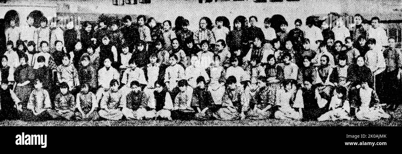 St. Mary's Hall Student Union establishment, amongst different schools in Shanghai forming Student Union Chapters. Stock Photo