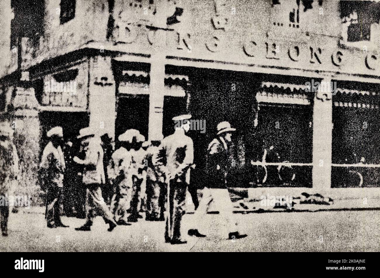 Corpses of crowds shot by imperialist forces on nanjing road this