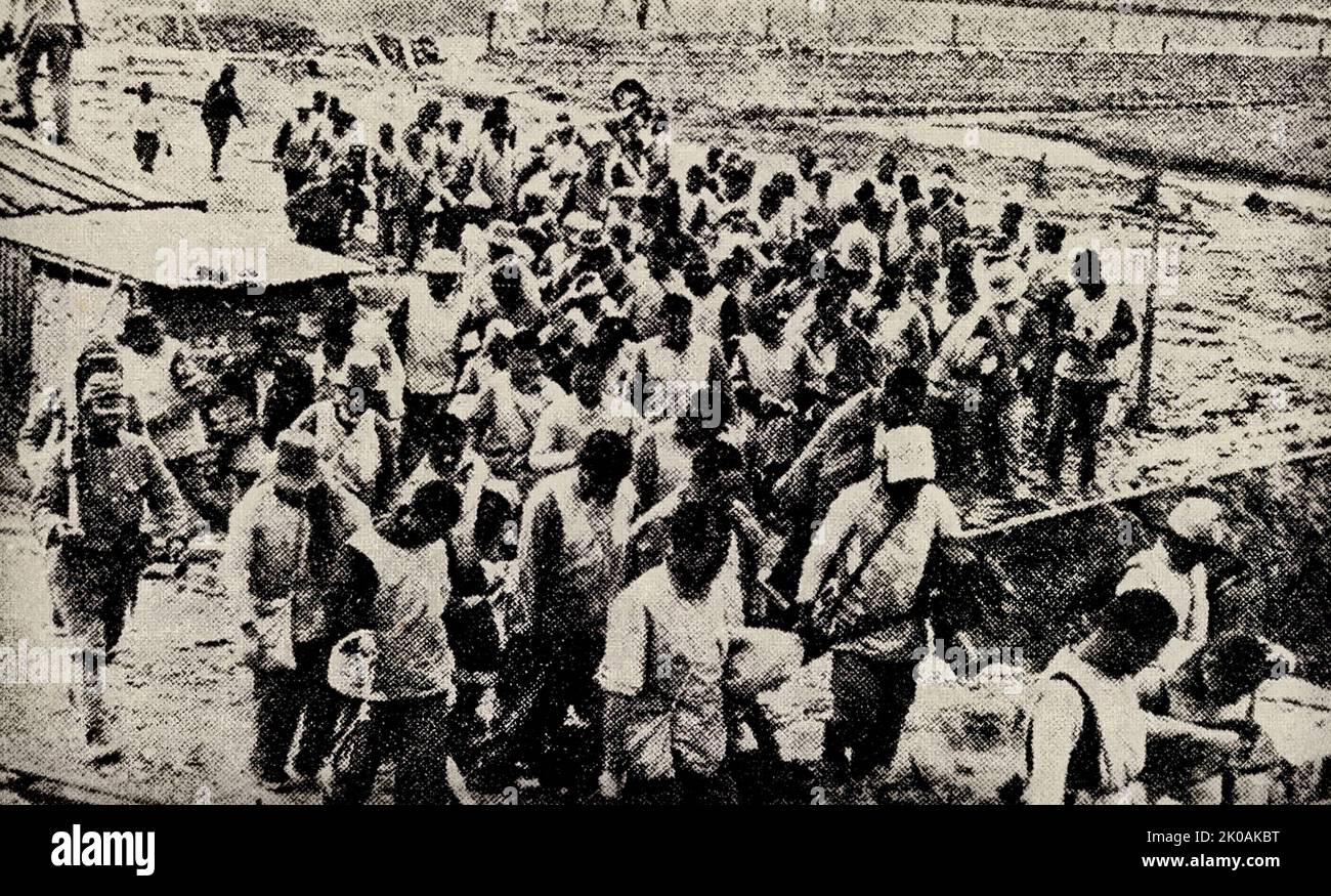 Atrocities conducted by the Japanese Army in Shanghai. This was during the Japanese invasion of China. Stock Photo