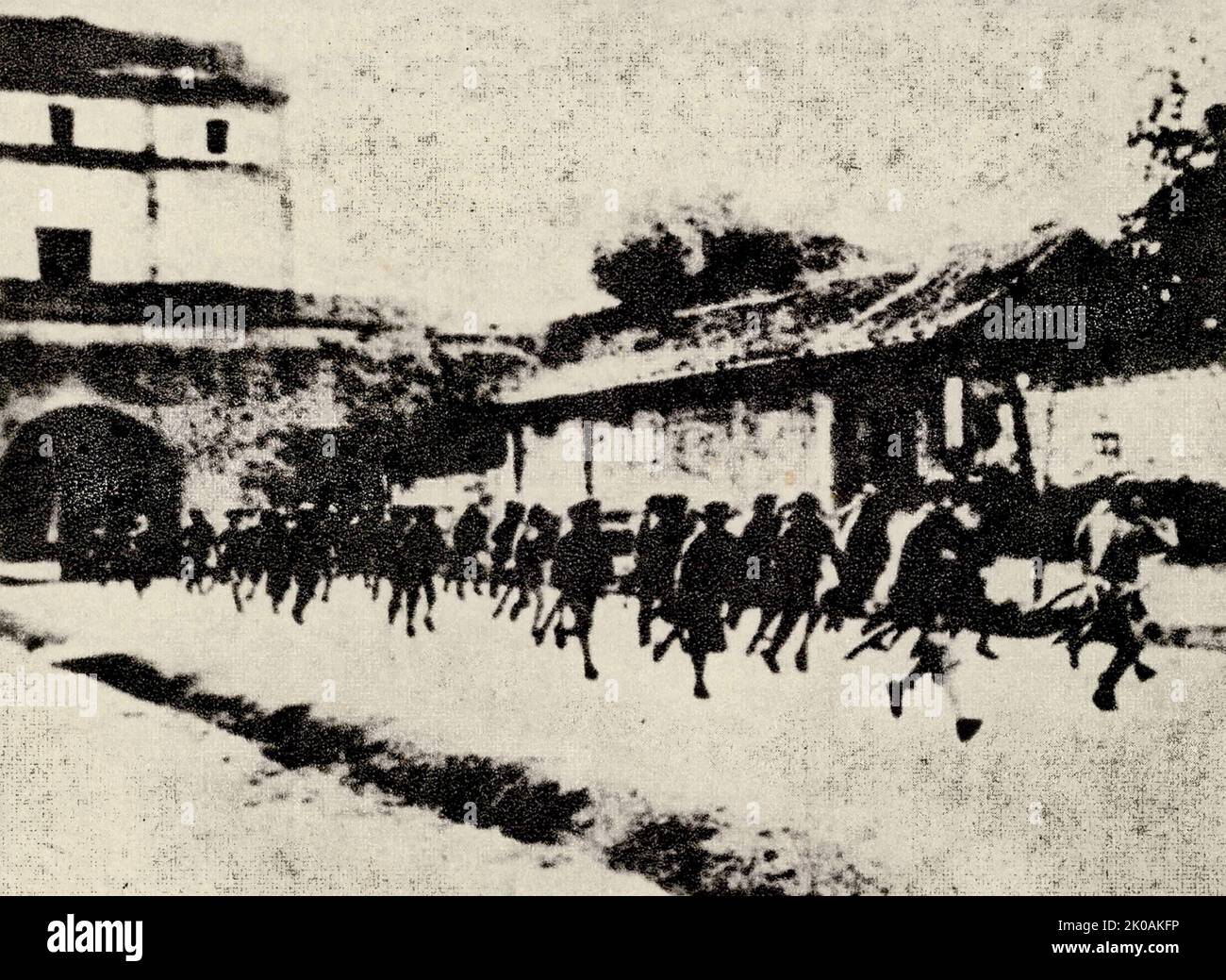 On July 7th, the Japanese Army launched the Lugou Bridge Incident, Chinese armies rose to resist. Stock Photo