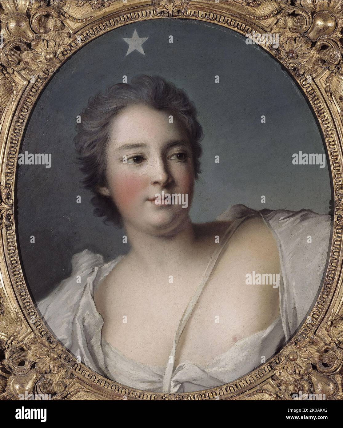 Portrait of Anne-Marie de Mailly-Nesle, Marquise de La Tournelle, later Duchess of Chateauroux, at daybreak. Stock Photo