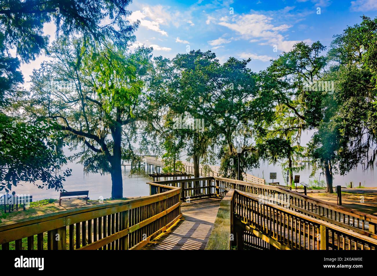 The May Day Park boardwalk and pier offers a view of Mobile Bay, Sept