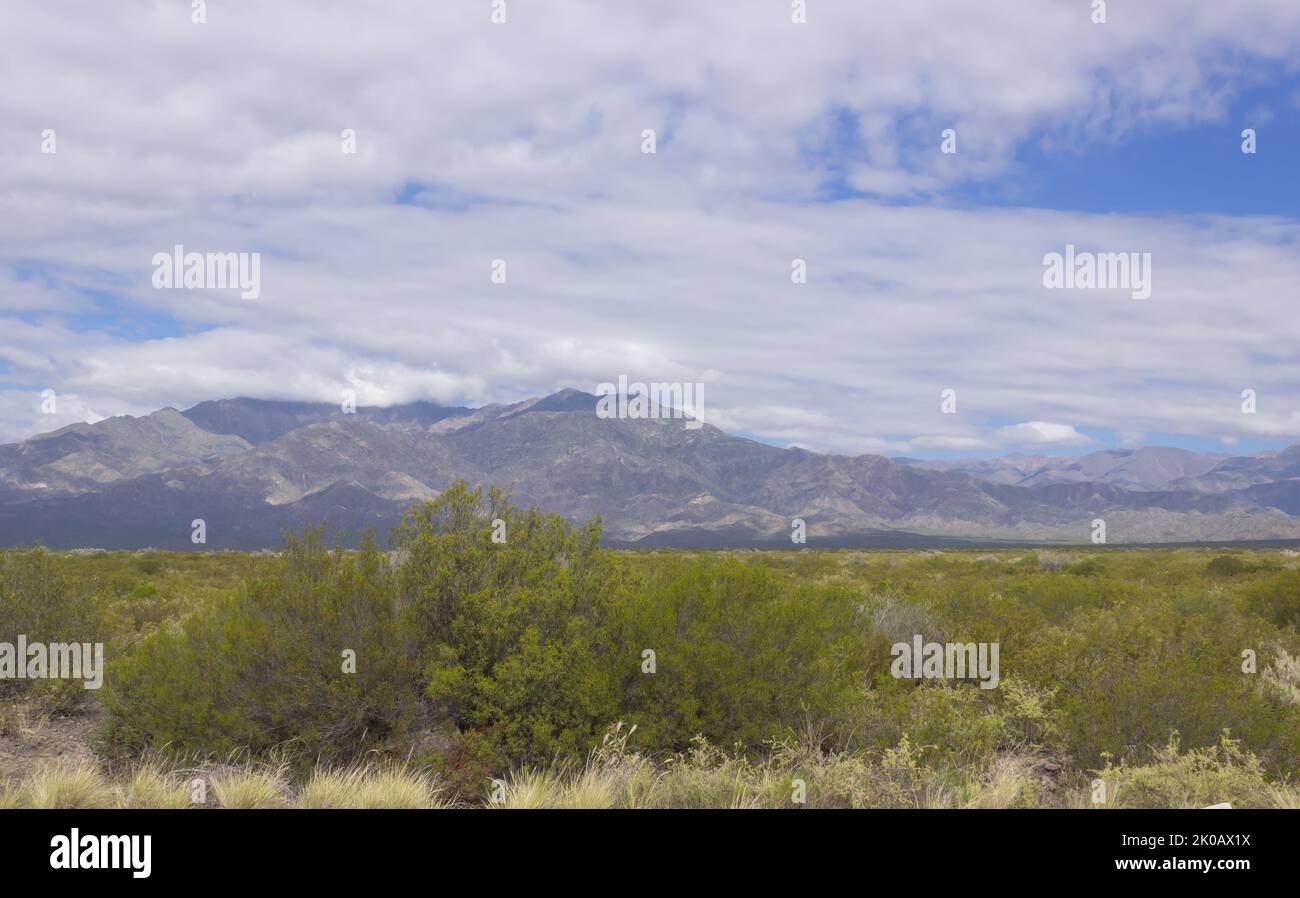 Beautiful scenery with mountains on a cloudy day. Stock Photo