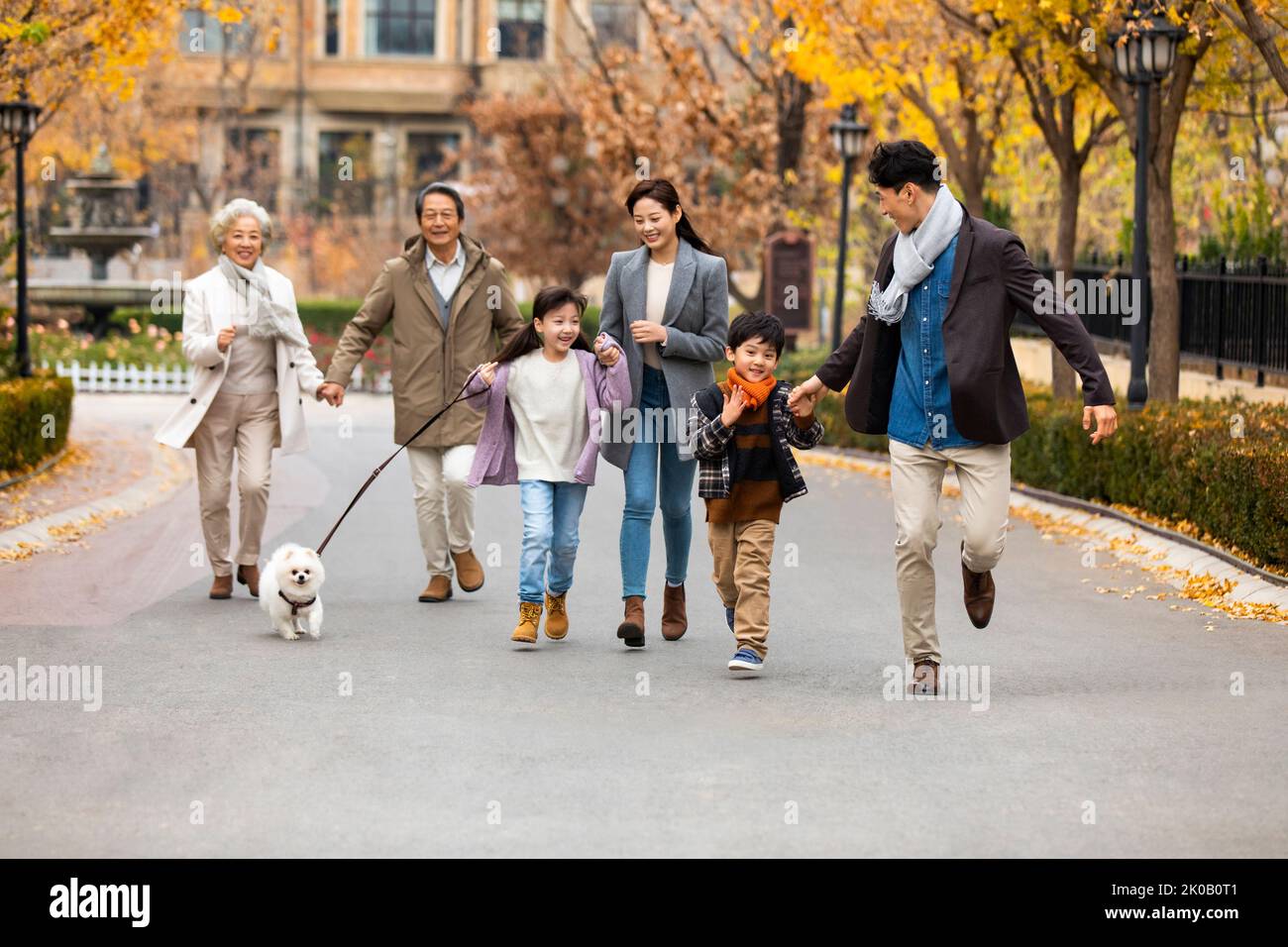 chinese-family-taking-a-walk-stock-photo-alamy