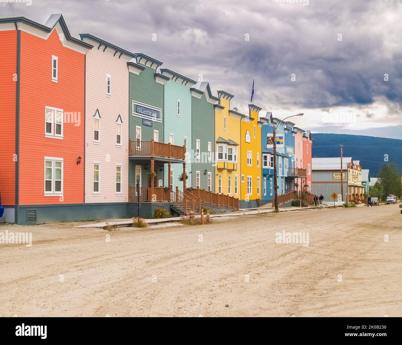 Dawson City Yukon Territory, Canada August 5 2008; Colourful row of