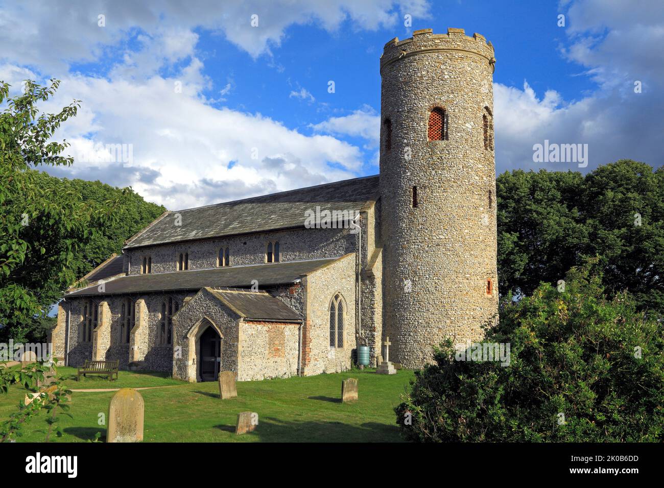Burnham Norton, Norfolk, round tower church, medieval, England, UK Stock Photo
