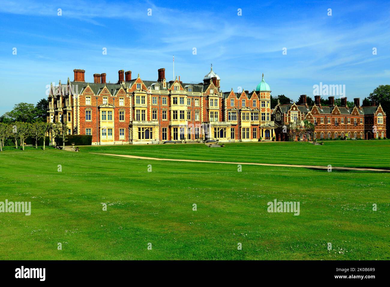 Sandringham House, Royal Residence, west front, Norfolk, England, UK Stock Photo