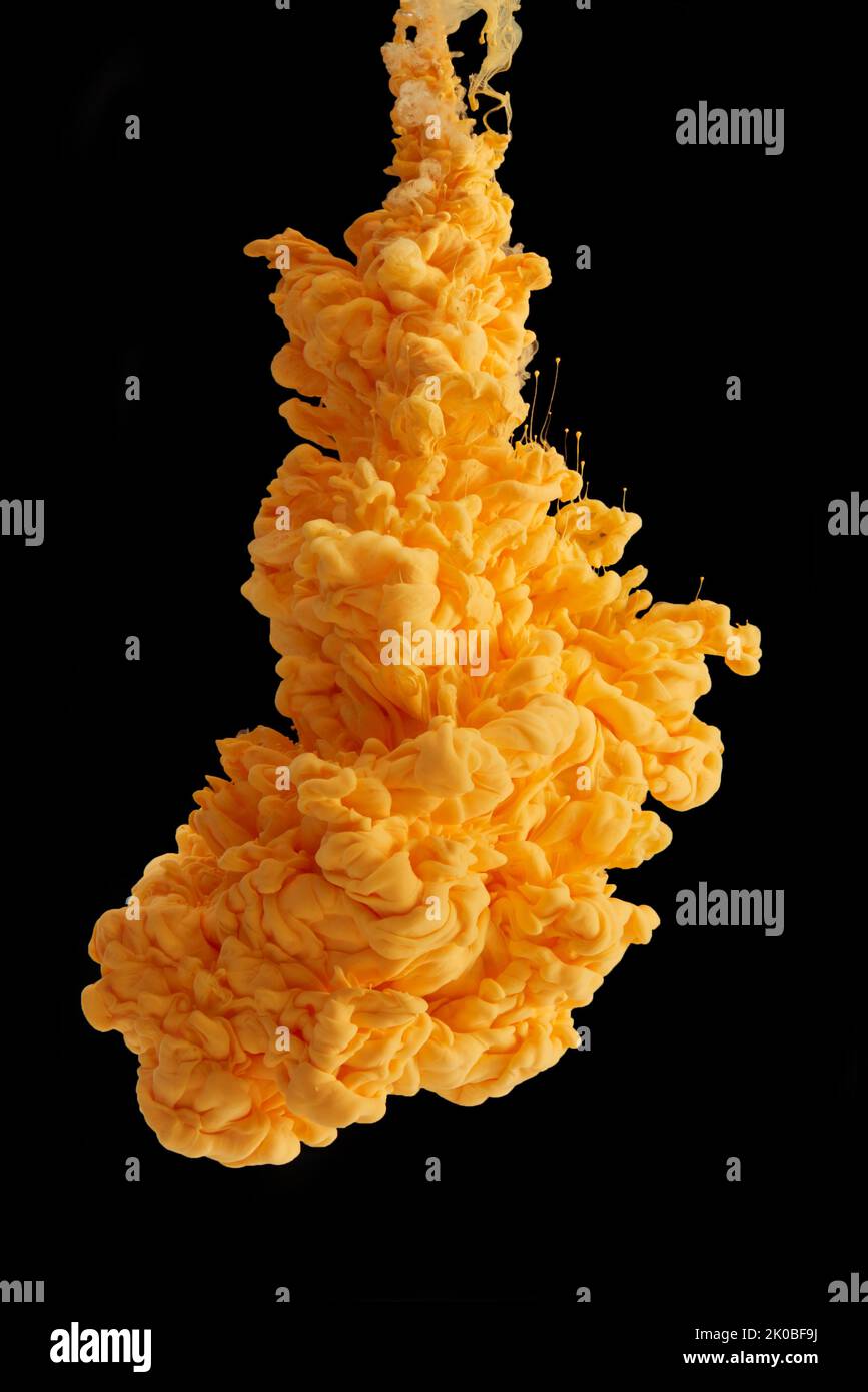 And it was all...yellow. Studio shot of yellow ink in water against a