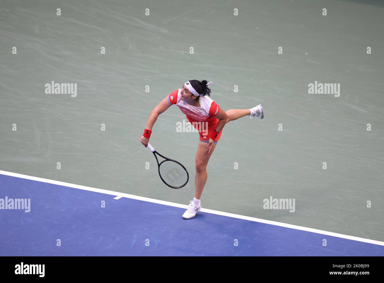 New York, USA. 10th Sep, 2022. NEW YORK, NY - September 10: Ons Jabeur of Tunisia during women's final against Iga Swiatek of Poland at USTA Billie Jean King National Tennis Center on September 10, 2022 in New York City. ( Credit: Adam Stoltman/Alamy Live News Credit: Adam Stoltman/Alamy Live News Stock Photo