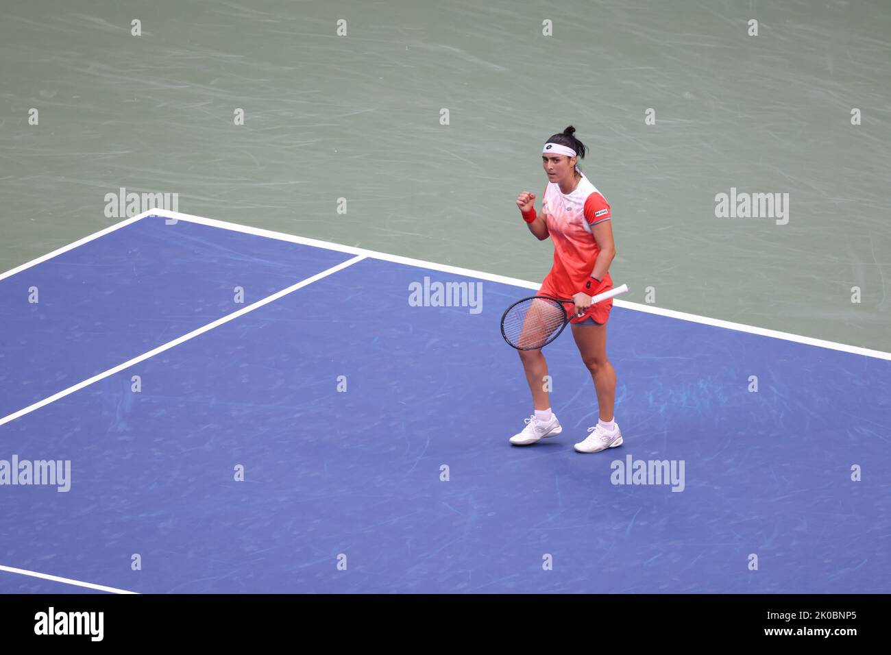 New York, USA. 10th Sep, 2022. NEW YORK, NY - September 10: Ons Jabeur of Tunisia during women's final against Iga Swiatek of Poland at USTA Billie Jean King National Tennis Center on September 10, 2022 in New York City. ( Credit: Adam Stoltman/Alamy Live News Credit: Adam Stoltman/Alamy Live News Stock Photo