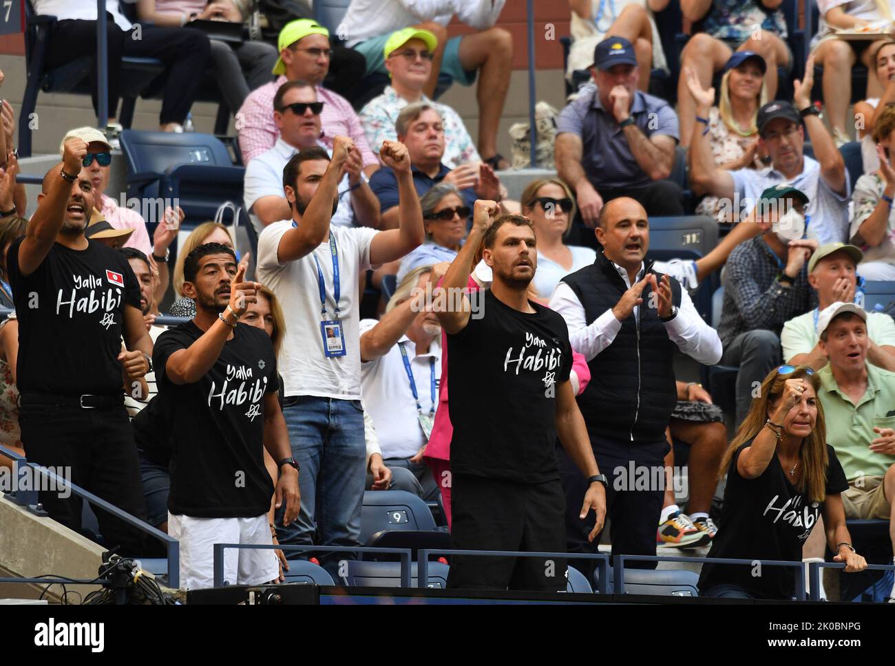 New York, USA. 10th Sep, 2022. New York Flushing Meadows US Open Day 13 10/09/2022 “Team Jabeur”try too encourage their player but Ons Jabeur (TUN) loses in ladies singles final Credit: Roger Parker/Alamy Live News Stock Photo