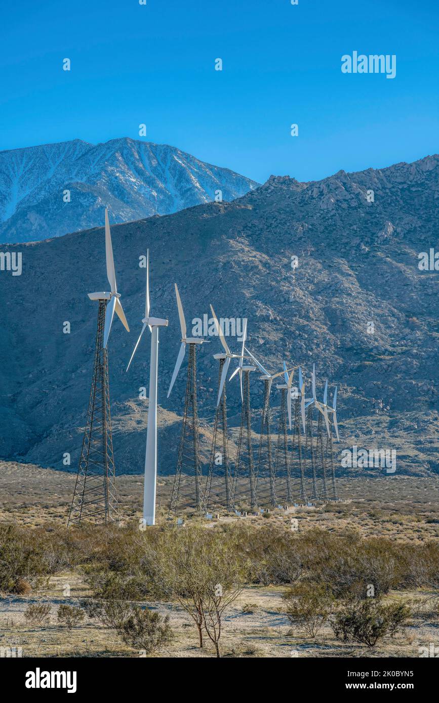 Palm Springs, California Windmill tubular steel tower along with the