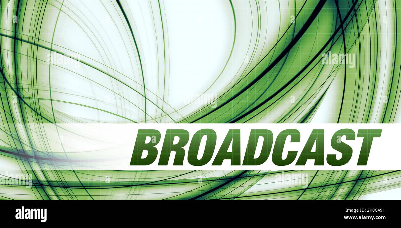 Broadcast Concept on Green Abstract Background Stock Photo