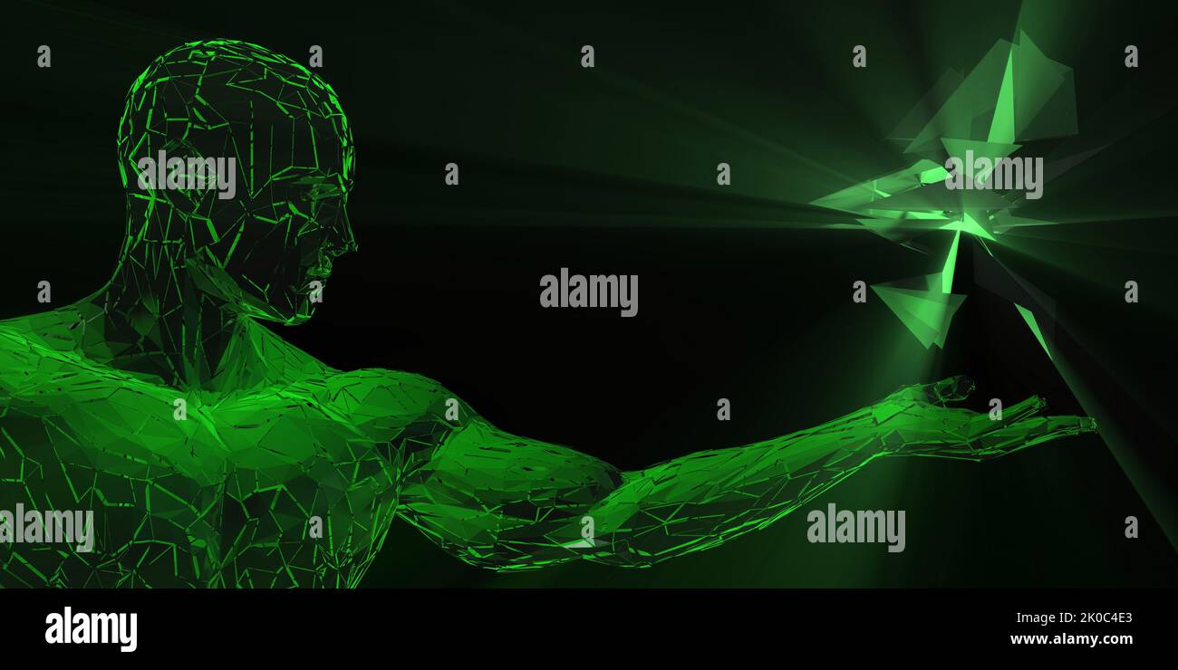 Science Technology with Man Holding Solution from Research Stock Photo
