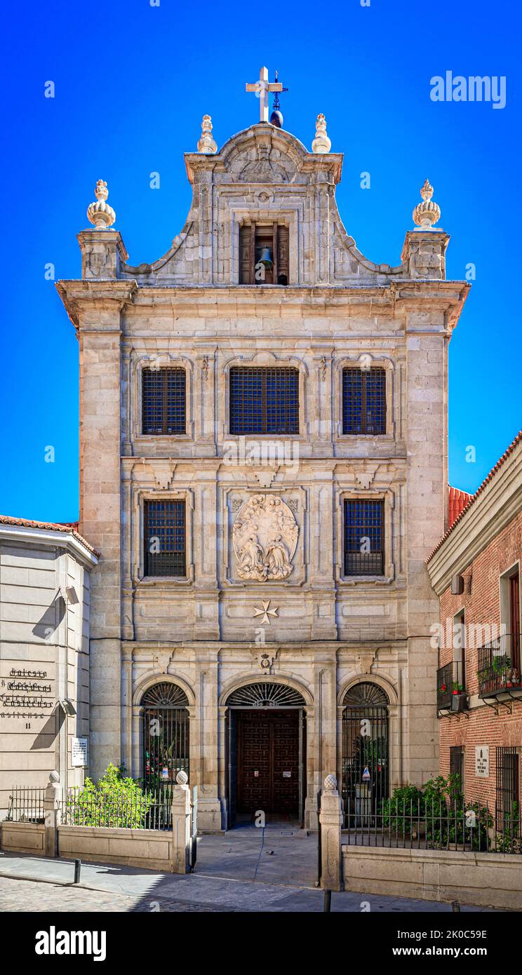 17th-century baroque Cathedral Church of the Armed Forces or Iglesia Catedral de las Fuerzas Armadas with a lavish marble interior in Madrid, Spain Stock Photo