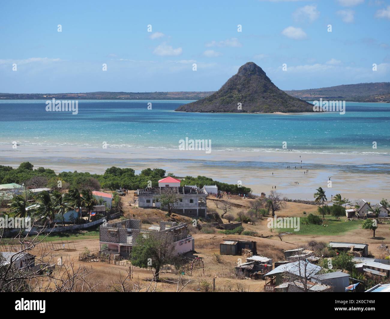 View over the Bay of Diego Suarez and Nosy Longo, Madagascar Stock Photo