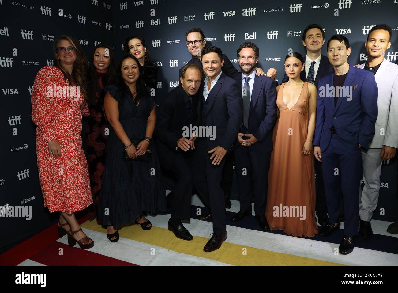 Toronto, ON. 10th Sep, 2022. Katie Goodson-Thomas, Ralph Fiennes, Paul Adelstein, Arturo Castro, Seth Reiss, Aimee Carrero, Will Tracy, Rob Yang, Mark St. Cyr at arrivals for THE MENU Premiere at the Toronto International Film Festival, Royal Alexandra Theatre, Toronto, ON September 10, 2022. Credit: JA/Everett Collection/Alamy Live News Stock Photo