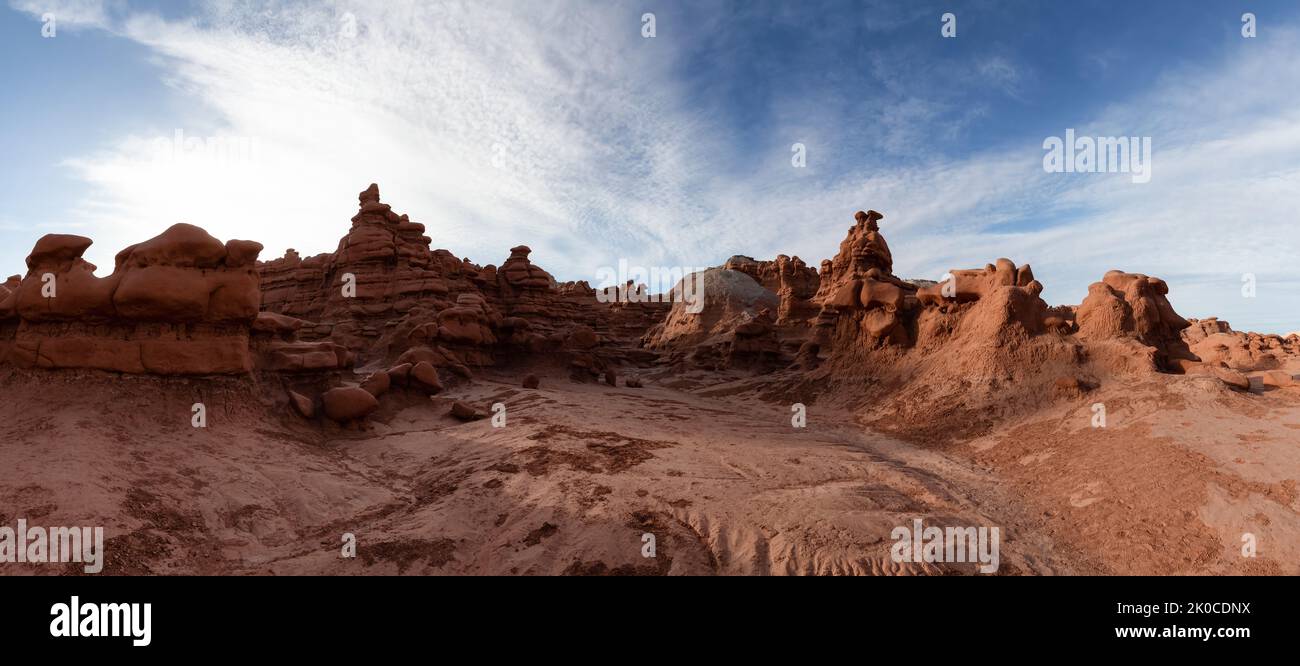 Red Rock Formations in Desert at Sunny Sunrise. Spring Season Stock ...