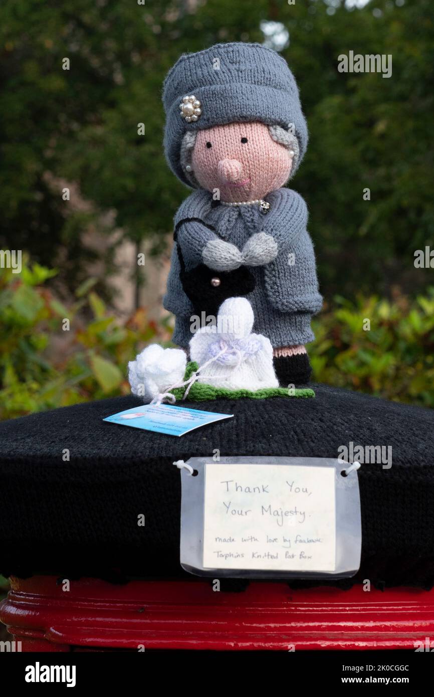 Ballater Scotland UK 11th September 2022 A Box Topper Crochet ballater-scotland-uk-11th-september-2022-a-box-topper-crochet