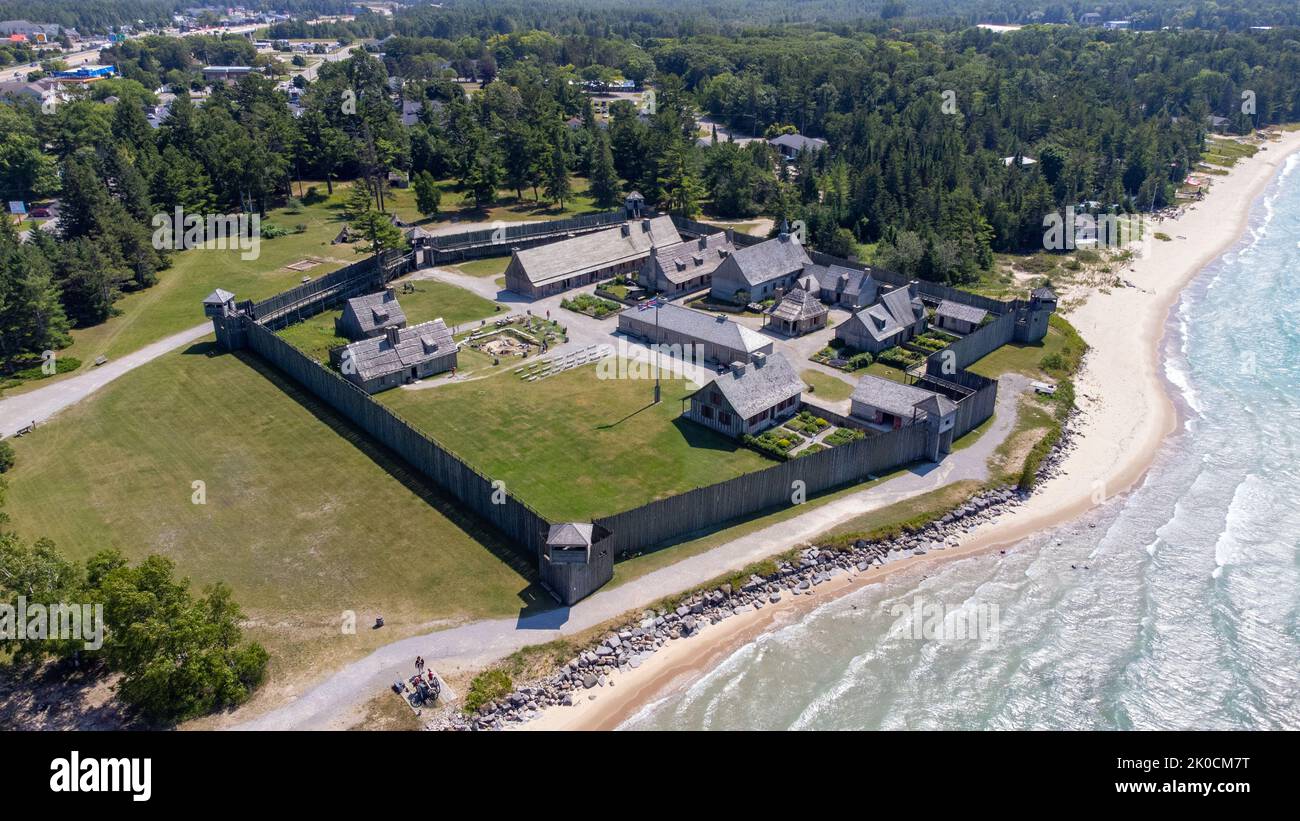 Fort Michilimackinac, Mackinaw City, Michigan, USA Stock Photo