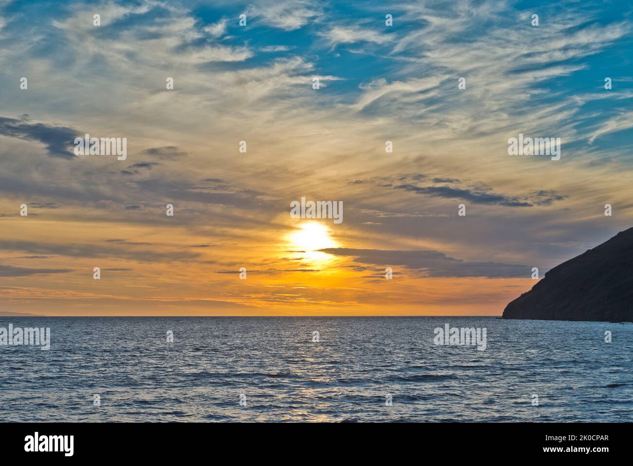 Brean Beach at Sunset, Somerset, England Stock Photo