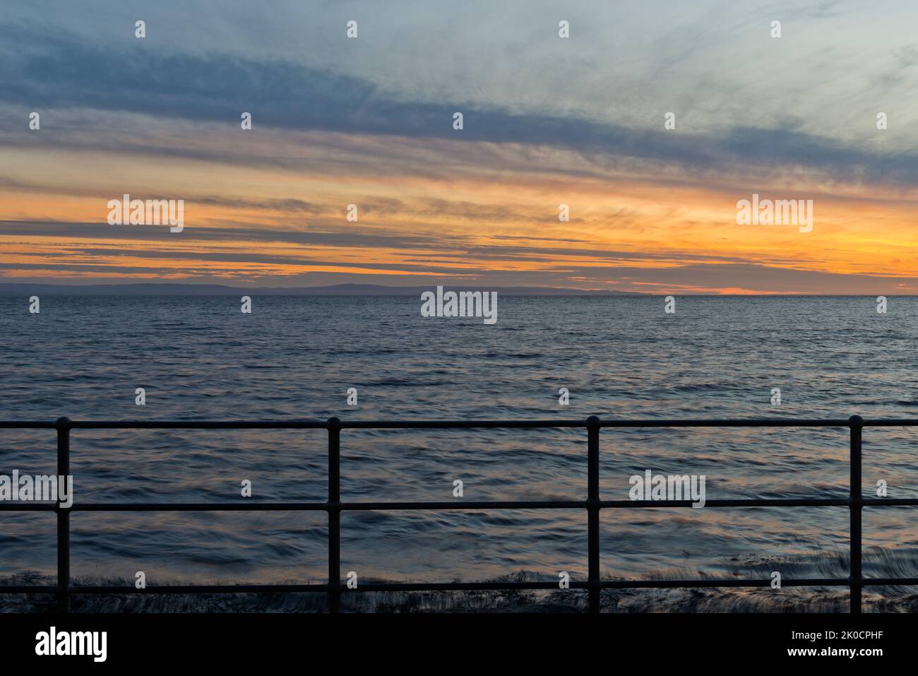 Brean Beach at Sunset, Somerset, England Stock Photo